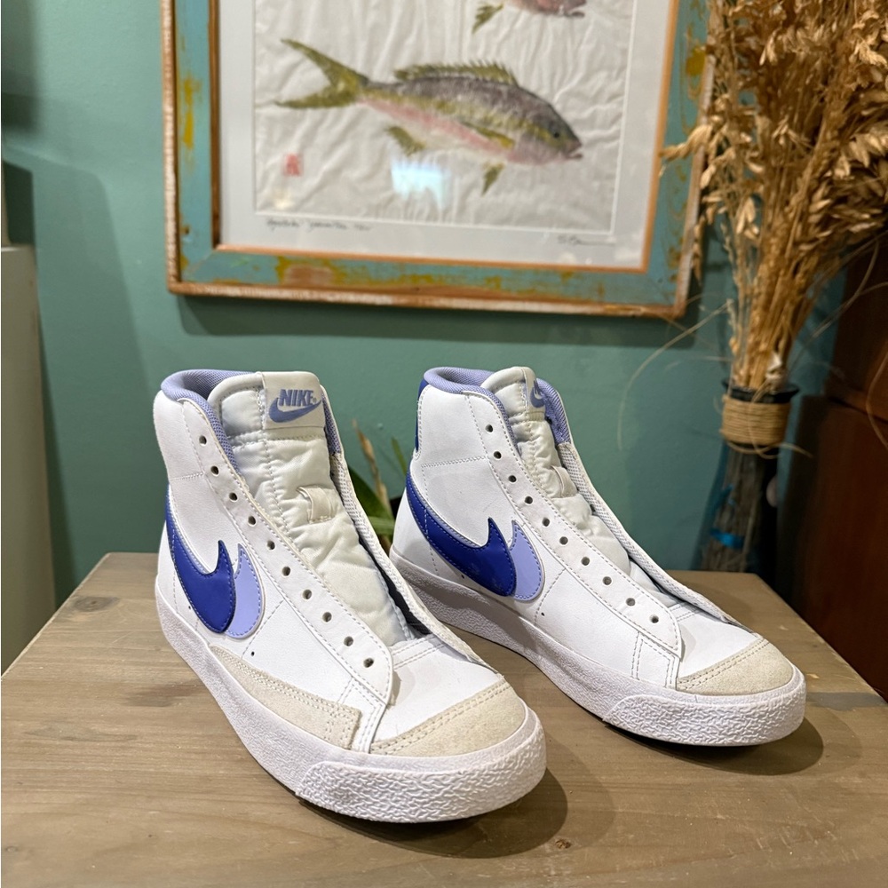 nike purple double swoosh blazer